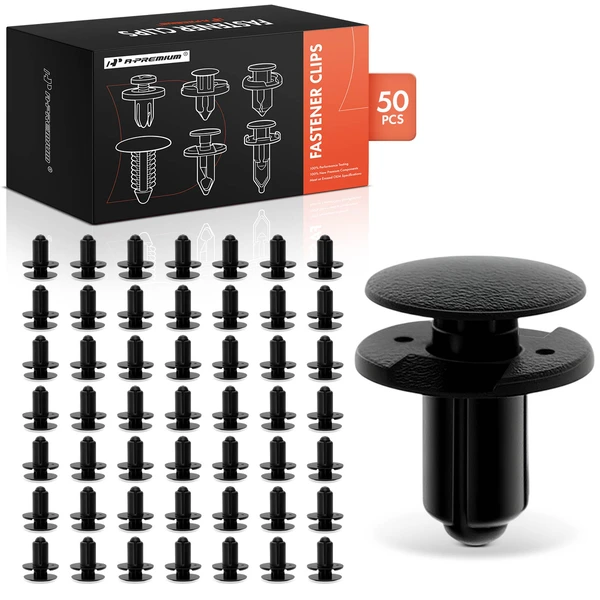 2012-2018 Kia Rio 50 Pcs 8mm Nylon Black Bumper Cover Retainer A-Premium APRCF3260