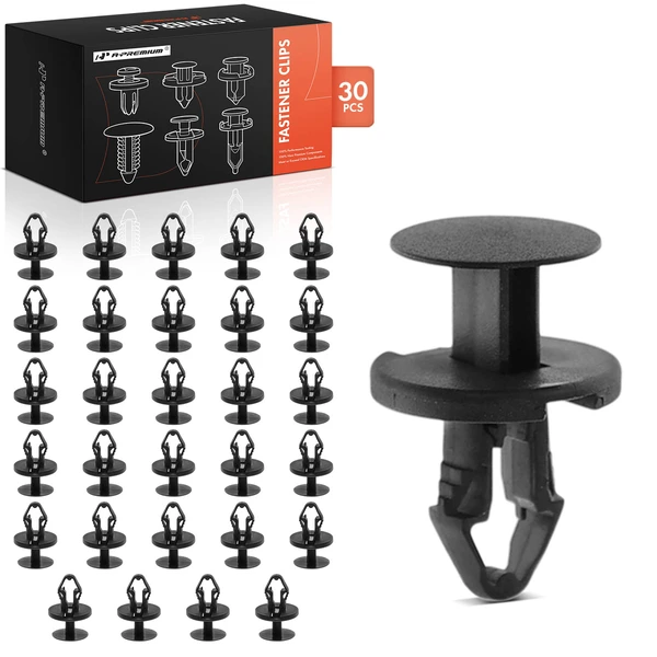 2010-2014 Lincoln Mark LT 30 Pcs 7.93mm Nylon Black Bumper Cover Running Board Retainer Clip A-Premium APRCF3262