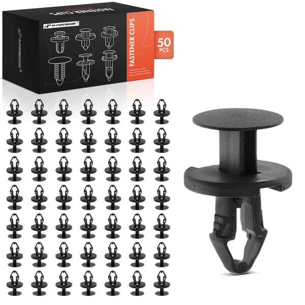 2018-2022 Ford EcoSport 50 Pcs 7.93mm Nylon Black Bumper Cover Running Board Retainer Clip A-Premium APRCF3263