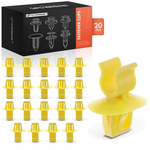 2019-2021 Jeep Compass 20 Pcs 9.5mm Nylon Yellow Hood Prop Rod Clip A-Premium APRCF3291