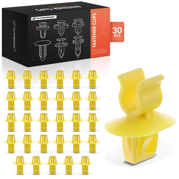 30 Pcs 9.5mm Nylon Yellow Hood Prop Rod Clip A-Premium APRCF3292