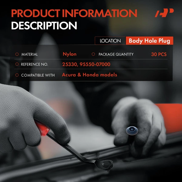 30 Pcs 7mm Nylon Dark Gray Body Hole Plug A-Premium APRCF3307