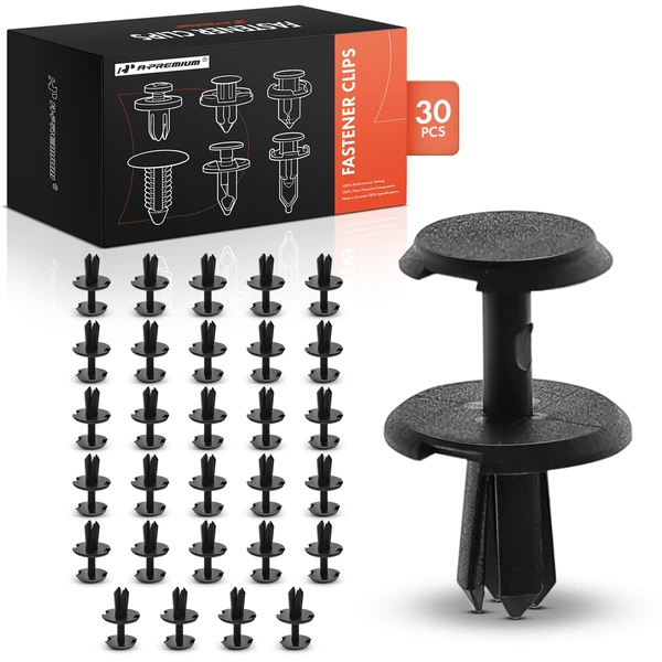 30 Pcs 5mm Nylon Black Trim Panel Retainer A-Premium APRCF3322