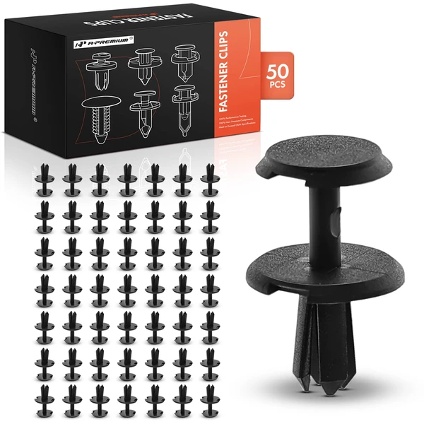 50 Pcs 5mm Nylon Black Trim Panel Retainer A-Premium APRCF3323