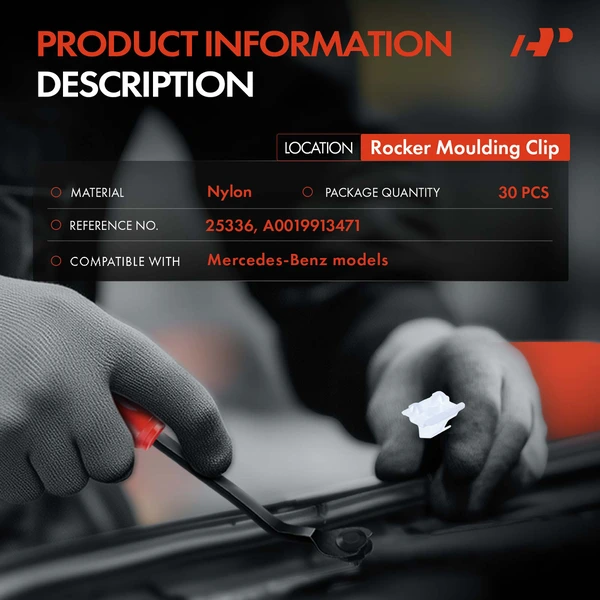 30 Pcs Nylon White Rocker Molding Clip A-Premium APRCF3325
