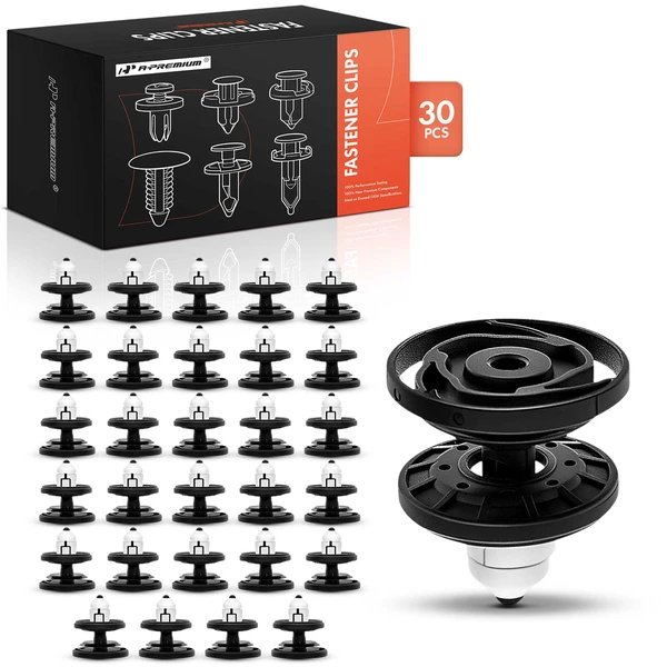 30 Pcs Nylon Black & White Door Trim Panel Retainer A-Premium APRCF3328
