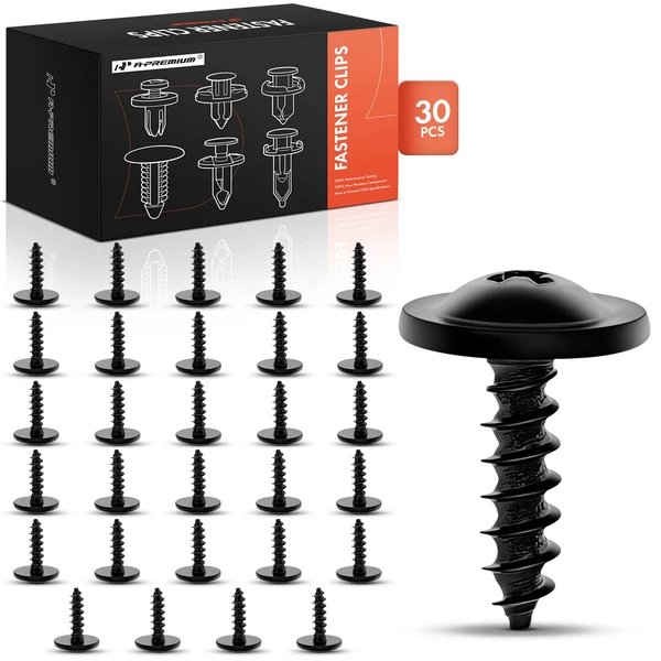 30 Pcs Black Truss Fillister Head Screw A-Premium APRCF3355