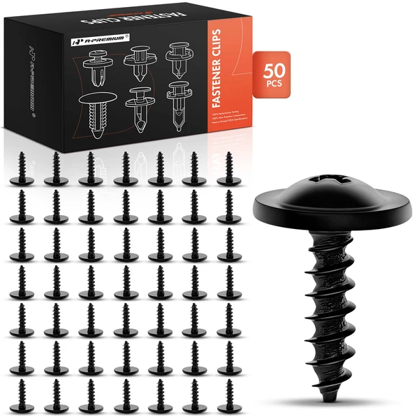 2010-2016 BMW 535i 50 Pcs Black Truss Fillister Head Screw A-Premium APRCF3356