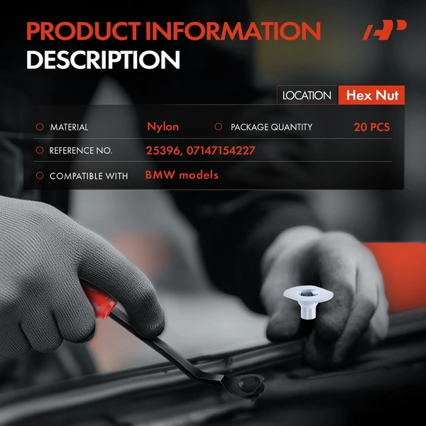 20 Pcs Steel Silver Hex Nut A-Premium APRCF3357