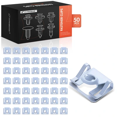 50 Pcs 6mm Steel Speed Nut U Nut Retainer Clips