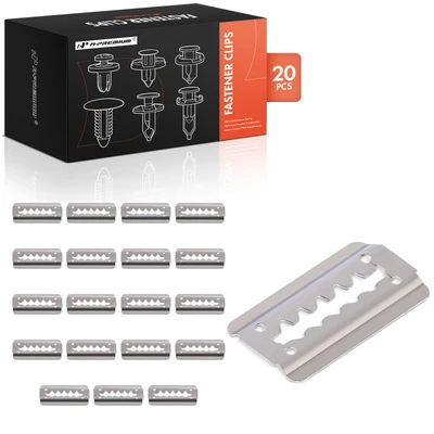 20 Pcs Metal Silver Bumper Strip Retainer Clips
