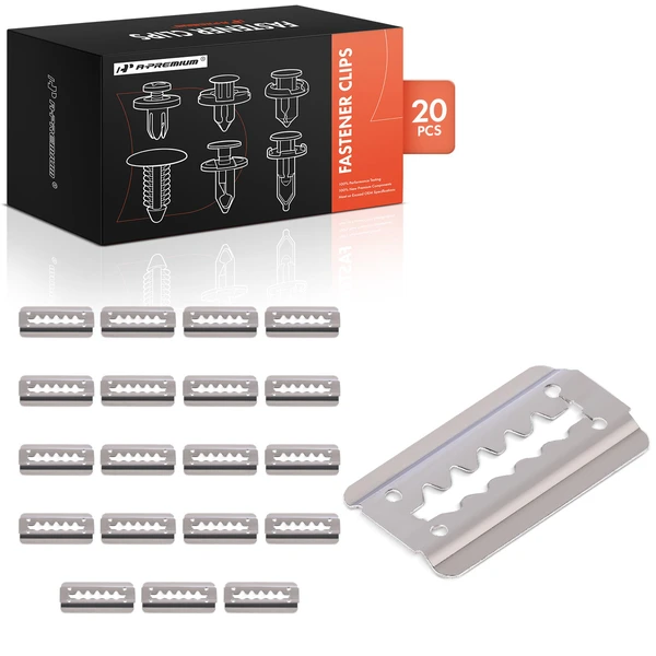 20 Pcs Metal Silver Bumper Strip Retainer A-Premium APRCF3596