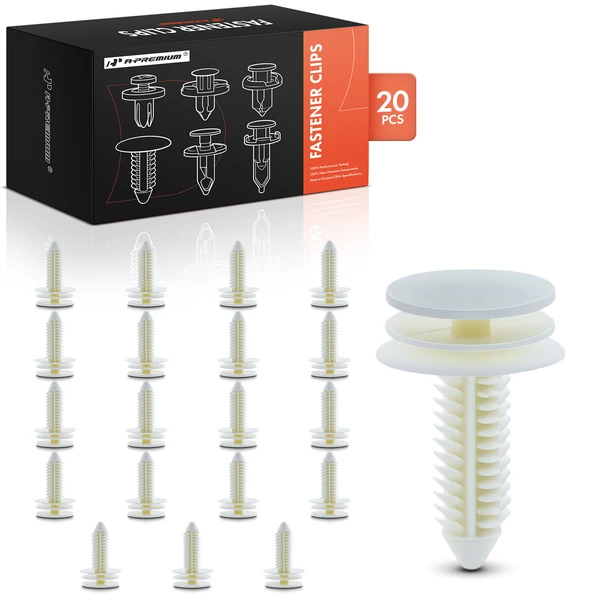 20 Pcs Nylon White Door Trim Panel Retainer A-Premium APRCF3602