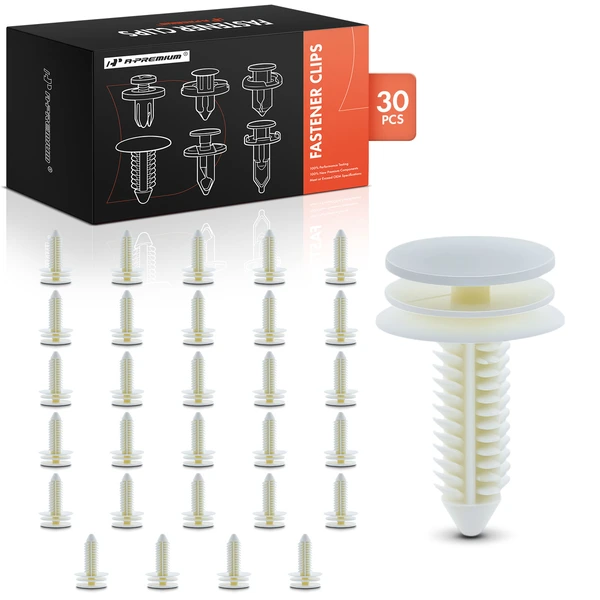 30 Pcs Nylon White Door Trim Panel Retainer A-Premium APRCF3603
