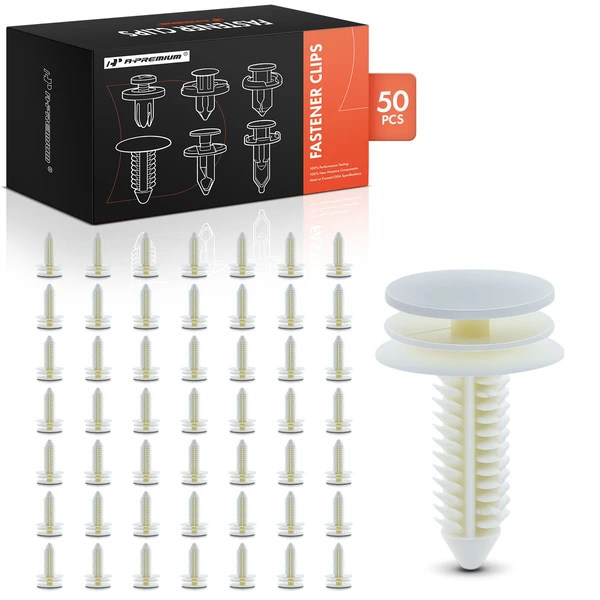 50 Pcs Nylon White Door Trim Panel Retainer A-Premium APRCF3604