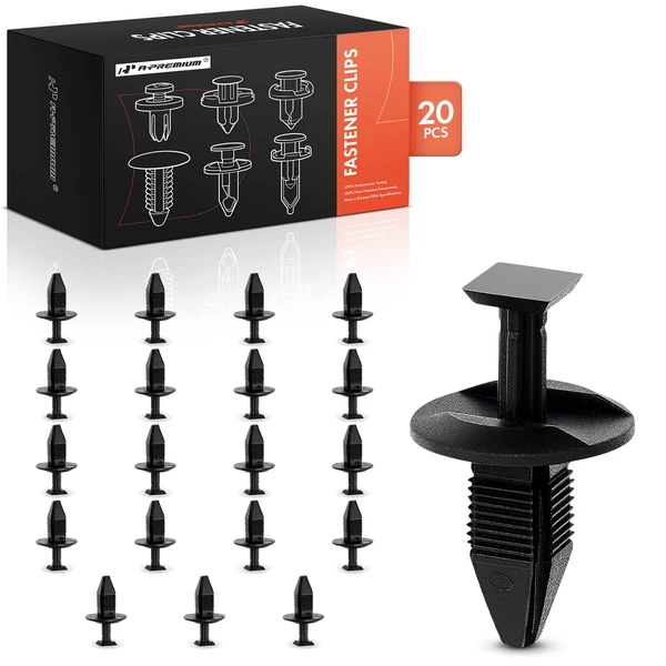 1989-2025 Ford Ranger 20 Pcs 6.3 x 6.3mm Nylon Black Front Bumper Stone Deflector Retainer A-Premium APRCF3608