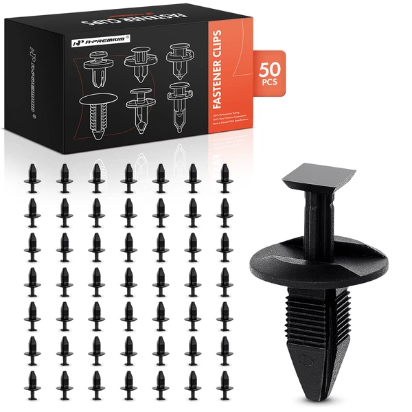 1991-2025 Ford Explorer 50 Pcs 6.3 x 6.3mm Nylon Black Front Bumper Stone Deflector Retainer A-Premium APRCF3610