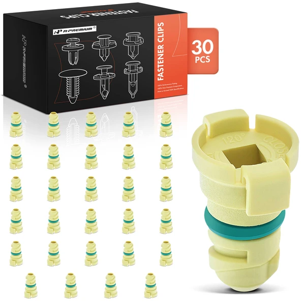 30 Pcs Plastic Yellow Engine Oil Drain Plug Retainer Clip A-Premium APRCF3612