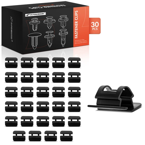 30 Pcs Nylon Black Hood Insulation Pad Clip A-Premium APRCF3618