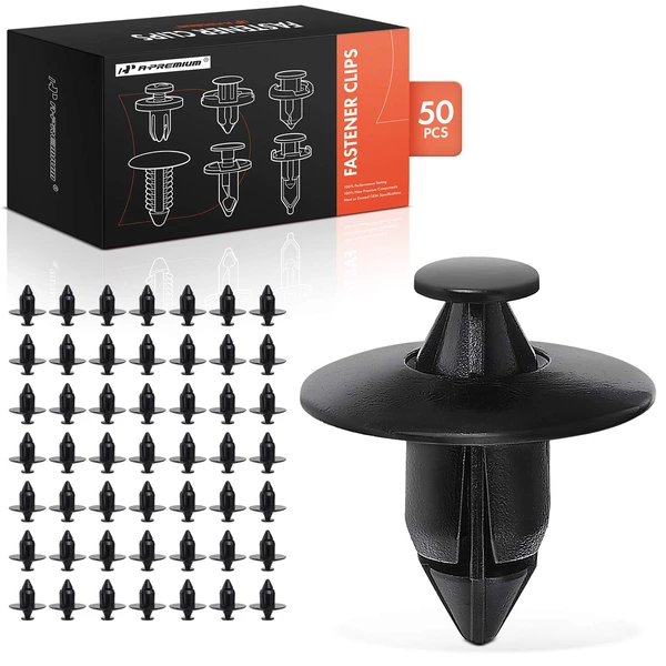 1997-2008 2010-2011 Honda CR-V 50 Pcs 8mm Nylon Black Push Type Retainer Clip A-Premium APRCF3631