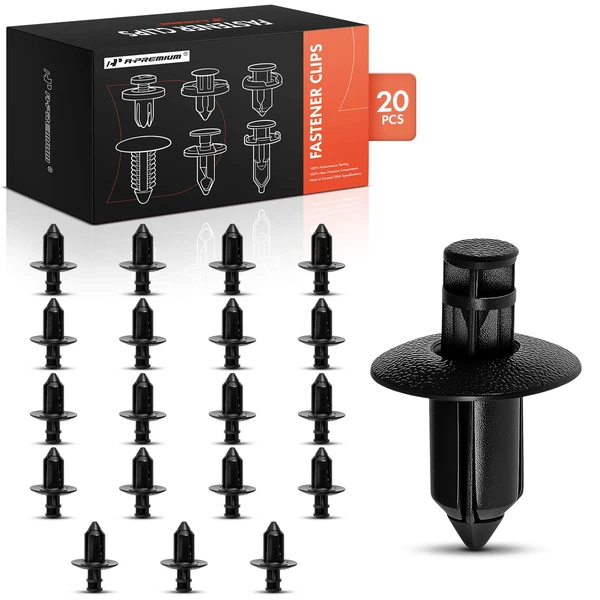 20 Pcs 7mm Nylon Black Trim Push Clip A-Premium APRCF3635