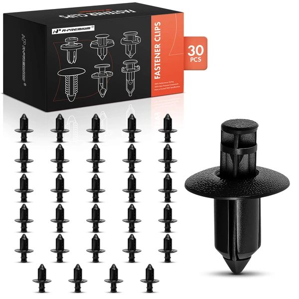 2005-2010 Scion tC 30 Pcs 7mm Nylon Black Trim Push Clip A-Premium APRCF3636