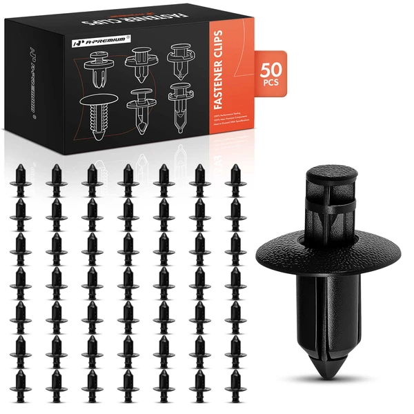 2005-2010 Scion tC 50 Pcs 7mm Nylon Black Trim Push Clip A-Premium APRCF3637