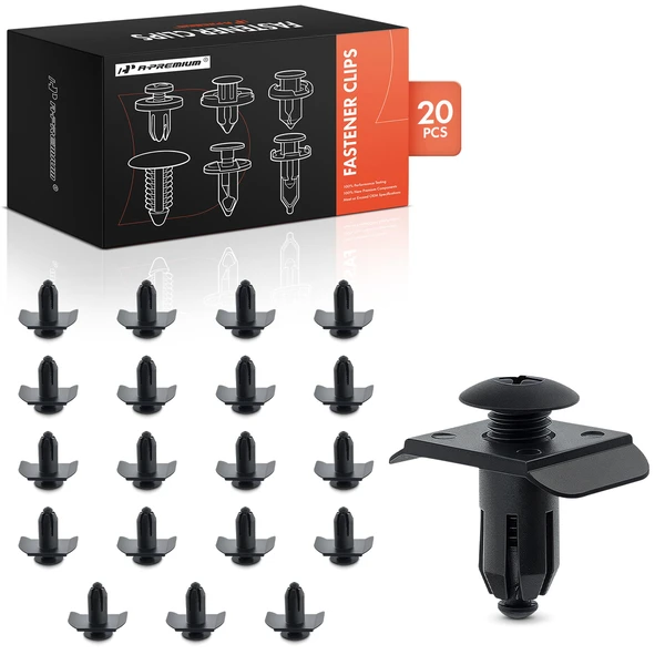 20 Pcs 10mm Nylon Black Bumper Cover Retainer A-Premium APRCF3650