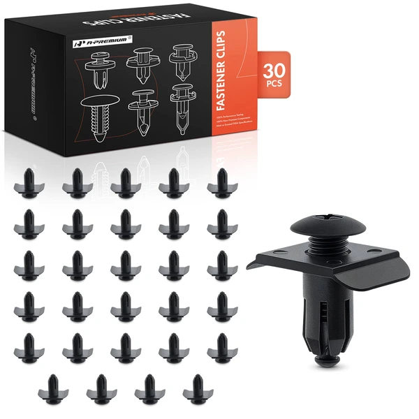 2010-2013 Mazda 3 30 Pcs 10mm Nylon Black Bumper Cover Retainer A-Premium APRCF3651