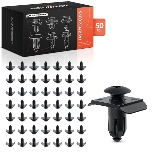 1990-1997 1999-2005 Mazda Miata 50 Pcs 10mm Nylon Black Bumper Cover Retainer A-Premium APRCF3652