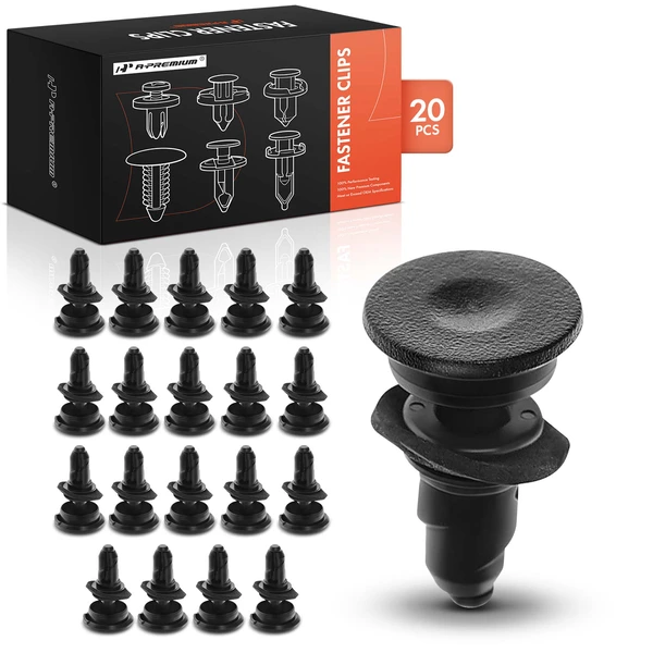 20 Pcs 6.9mm Nylon Black Cowl Panel Roof Molding Clip A-Premium APRCF3671