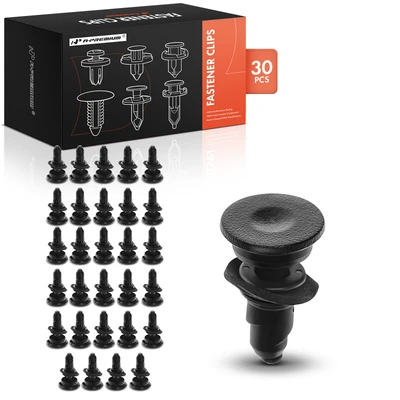30 Pcs 6.9mm Nylon Black Cowl Panel Roof Moulding Retainer Clips