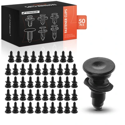 50 Pcs 6.9mm Nylon Black Cowl Panel Roof Moulding Retainer Clips