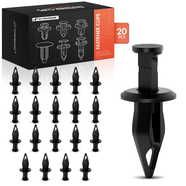 20 Pcs 10mm Nylon Black Front Bumper Cover Retainer A-Premium APRCF3562