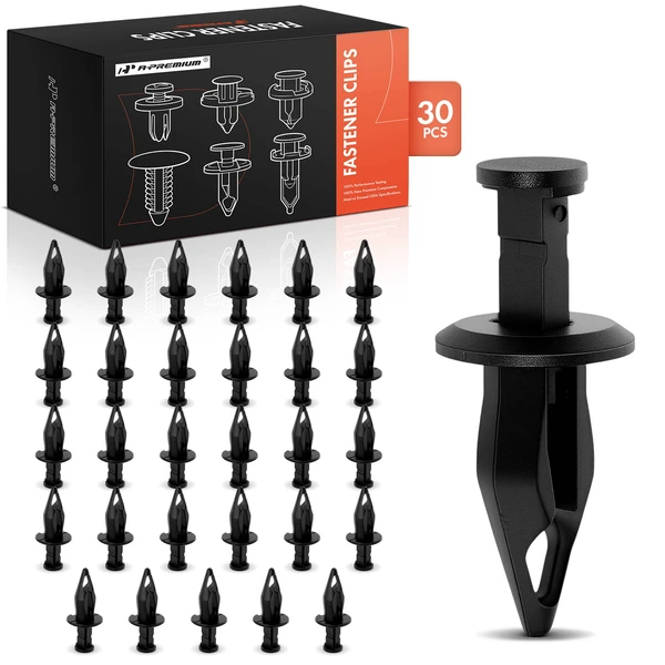 2007-2009 Saturn Aura 30 Pcs 10mm Nylon Black Front Bumper Cover Retainer A-Premium APRCF3563