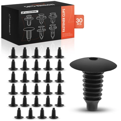 30 Pcs 9mm Black Trunk Trim Retainer Clip Fastener