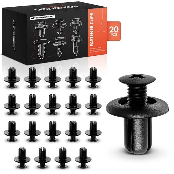 20 Pcs 8mm Nylon Black Bumper Fender Liner Retainer A-Premium APRCF3569