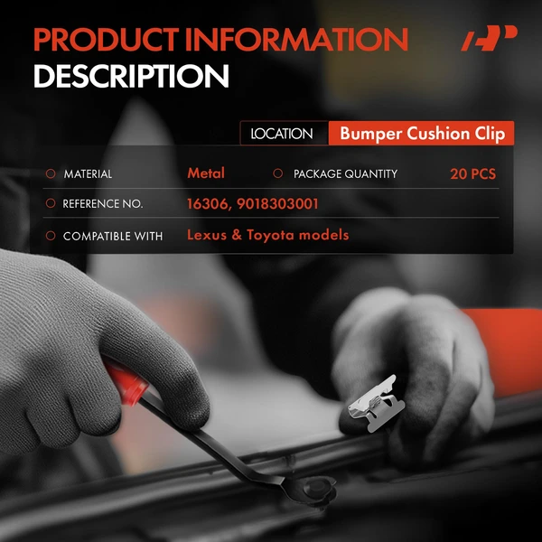 20 Pcs Metal Chrome Bumper Cushion Clip A-Premium APRCF3575