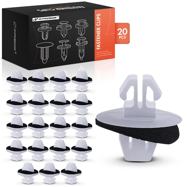 20 Pcs Nylon White Rocker Panel Molding Clip A-Premium APRCF3854