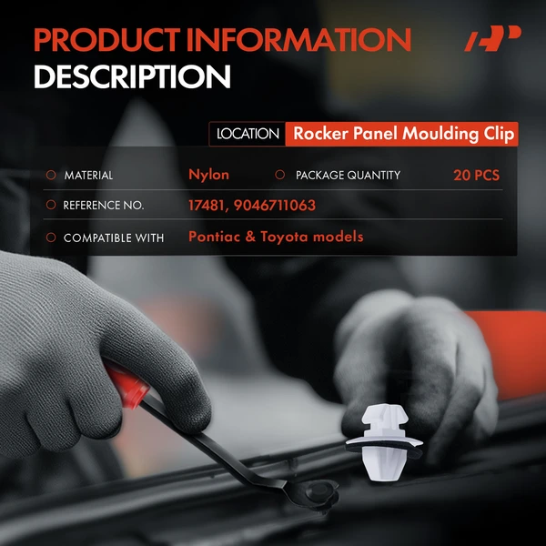 20 Pcs Nylon White Rocker Panel Molding Clip A-Premium APRCF3854