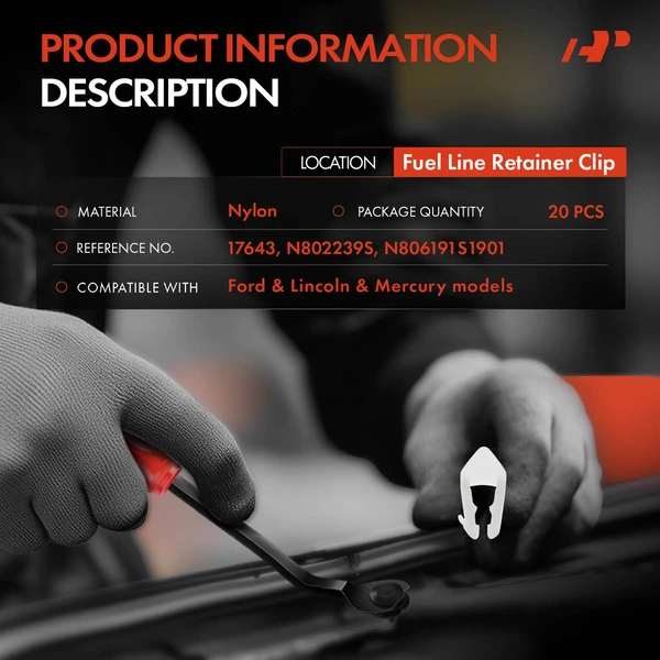 1997 Ford F-250 HD 20 Pcs Nylon Natural Fuel Line Retainer Clip A-Premium APRCF3881