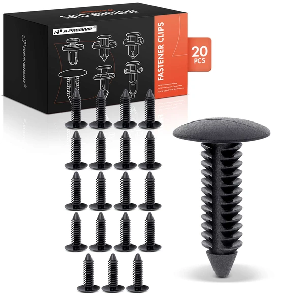 20 Pcs Nylon Black Shield Panel Retainer A-Premium APRCF3887