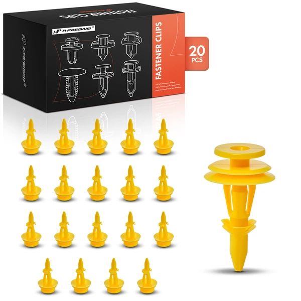 20 Pcs Nylon Yellow Trim Panel & Tail Gate Retainer A-Premium APRCF3896