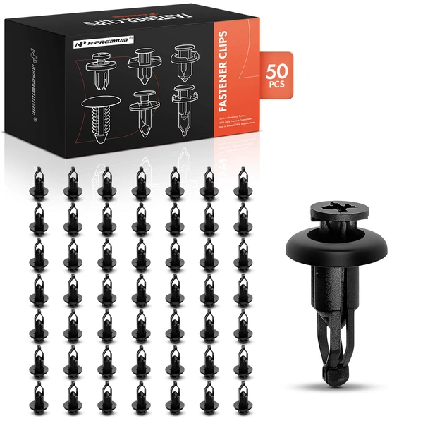 1992-1996 Lexus ES300 50 Pcs 9mm Nylon Black Push Type Retainer Clip A-Premium APRCF3904