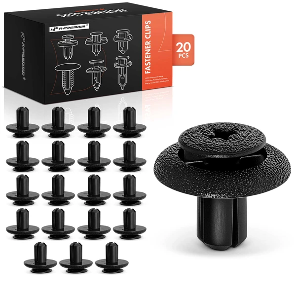 20 Pcs 7mm Nylon Black Engine Trim Clip A-Premium APRCF3911