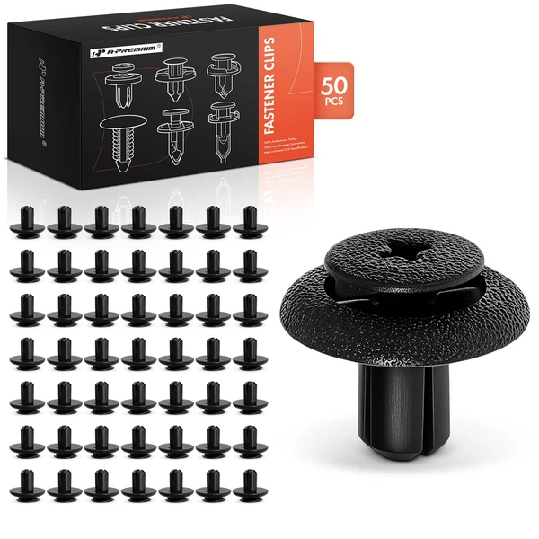 50 Pcs 7mm Nylon Black Engine Trim Clip A-Premium APRCF3913