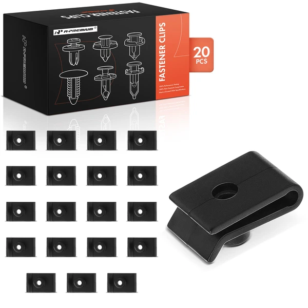 20 Pcs Nylon Black U-Nut A-Premium APRCF3914