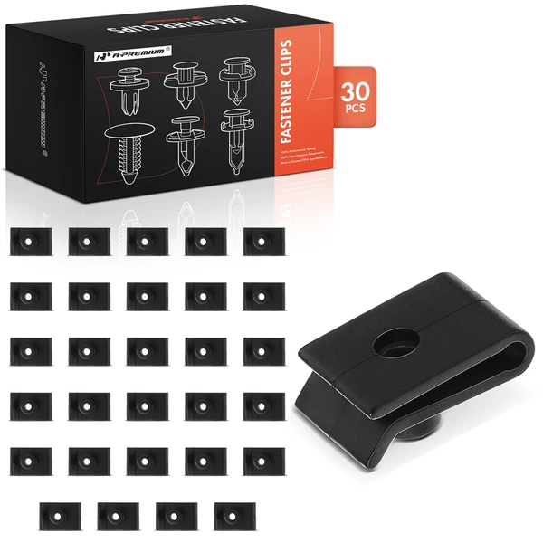 30 Pcs Nylon Black U-Nut A-Premium APRCF3915