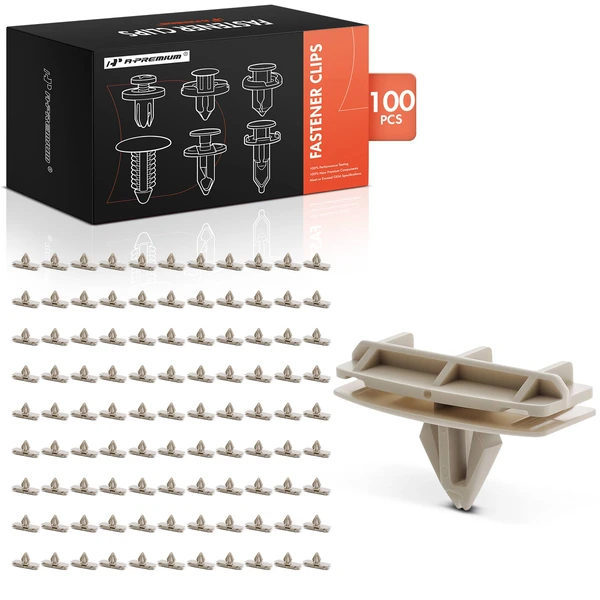 2002-2013 Jeep Wrangler 100 Pcs 9mm Nylon Beige Fender Flare Molding Clip A-Premium APRCF3695