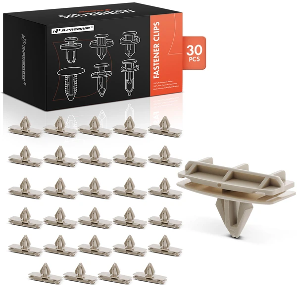 30 Pcs 9mm Nylon Beige Fender Flare Molding Clip A-Premium APRCF3697